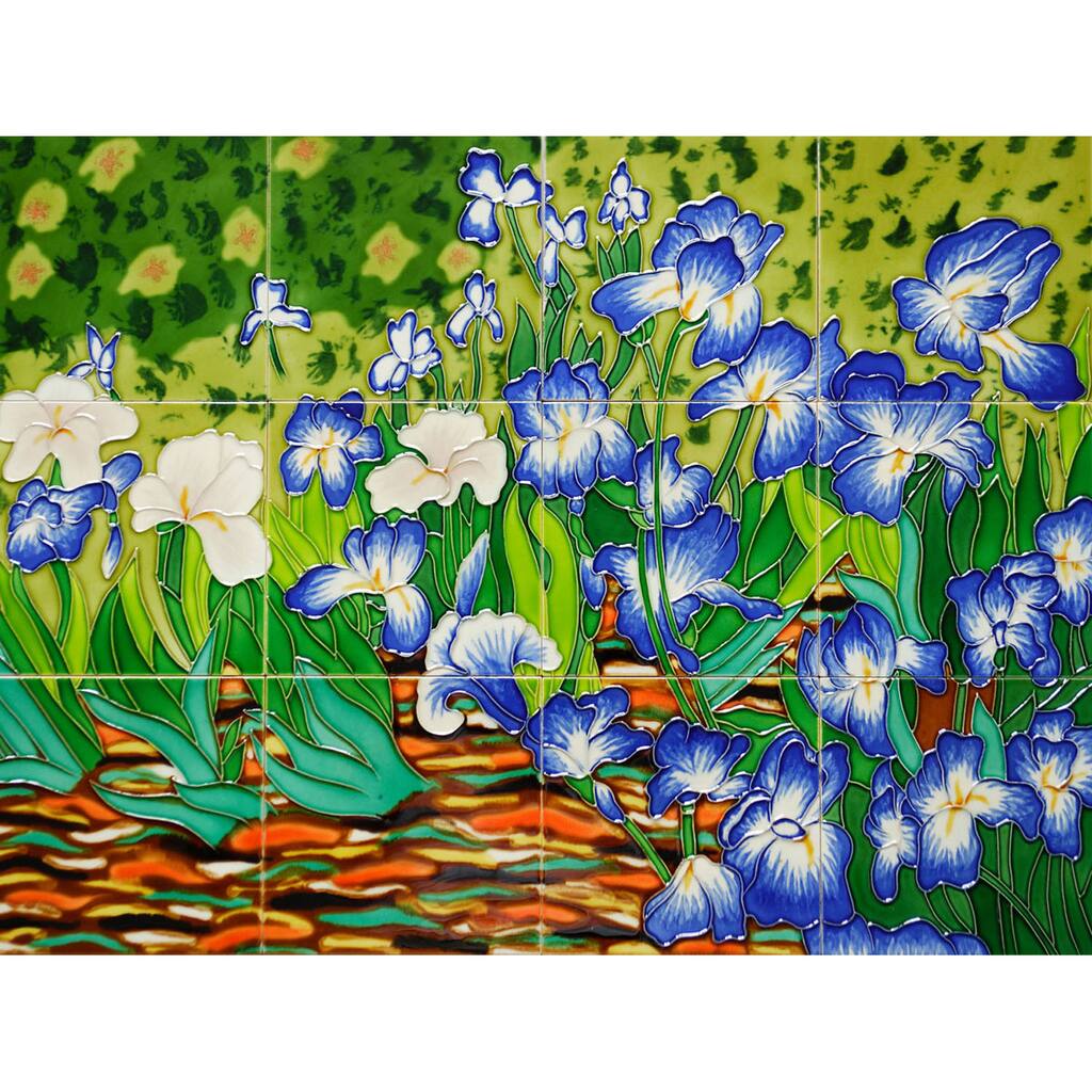 La Pastiche Van Gogh 'Irises' Mural Wall Tiles