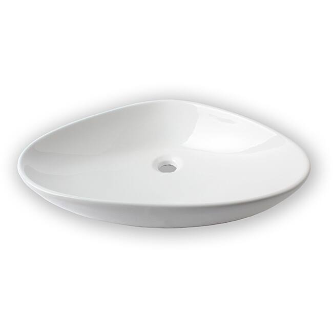 Delta White Ceramic Vessel Bathroom Sink by Flotera