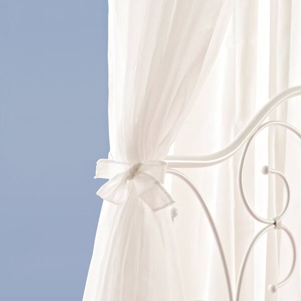 Shop White Metal Twin Size Canopy Bed With Curtains Free