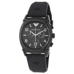 emporio armani watch black rubber strap