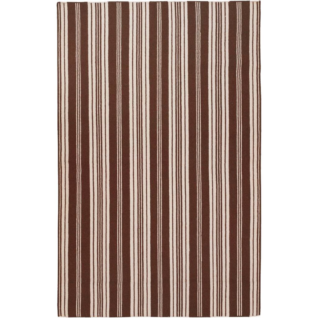 Hand-woven Brown Arvi Wool Area Rug - 5' x 8' - 5' x 8'