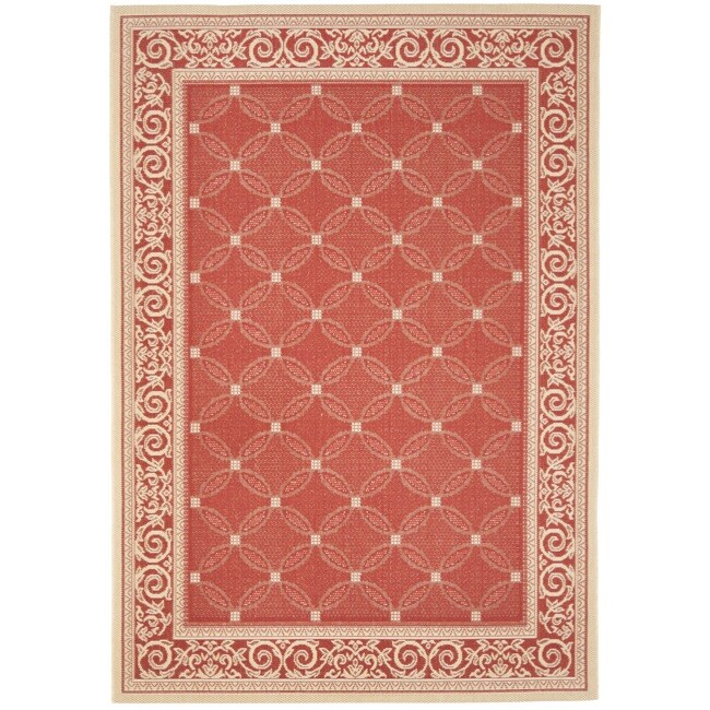 Red/natural Indoor/outdoor Polypropylene Rug (8 X 112)