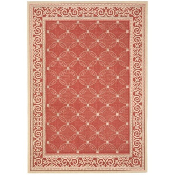 Safavieh Bay Red/ Natural Indoor/ Outdoor Rug - 9' x 12'