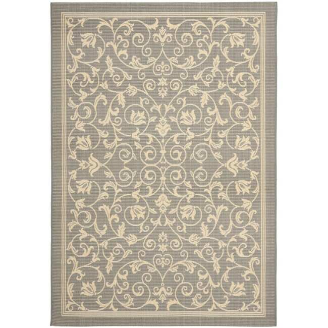 Grey/ Natural Indoor Outdoor Rug (67 X 96)