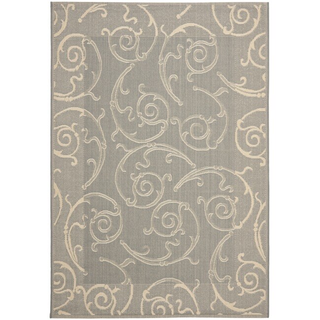 Grey/natural Polypropylene Indoor/outdoor Rug (8 X 112)