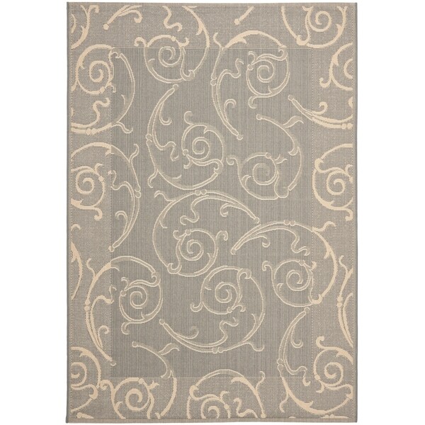 Safavieh Oasis Scrollwork Grey/ Natural Indoor/ Outdoor Rug - 9' x 12'