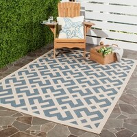 Shop Safavieh Courtyard Contemporary Blue/ Bone Indoor/ Outdoor Rug ... Shop Safavieh Courtyard Contemporary Blue/ Bone Indoor/ Outdoor Rug ...