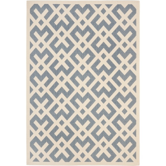 Blue/ Bone Indoor Outdoor Rug (8 X 112)