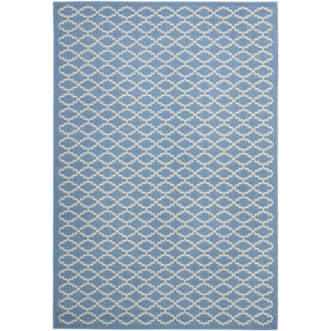 Blue/beige Geometric Indoor/outdoor Rug (4 X 57)