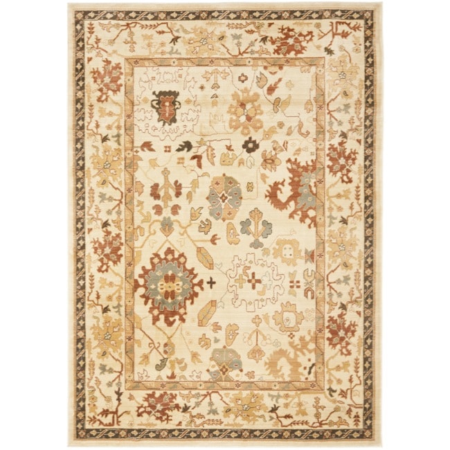 Oushak Cream/ Cream Powerloomed Rug (96 X 13)