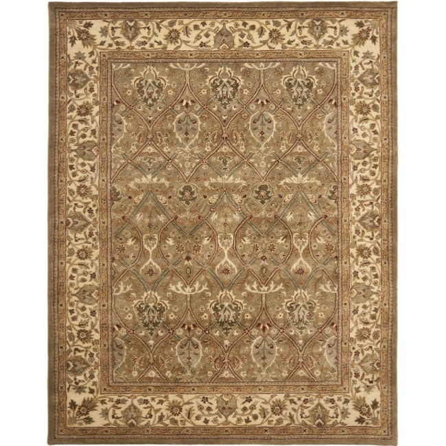 Safavieh Handmade Mahal Green/ Beige New Zealand Wool Rug - 7'6 x 9'6