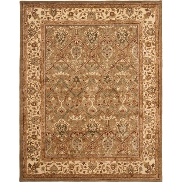 Safavieh Handmade Mahal Green/ Beige New Zealand Wool Rug - 7'6" x 9'6"