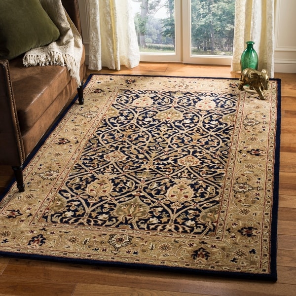 Safavieh Handmade Mahal Blue/ Gold New Zealand Wool Rug - 8'3 x 11'