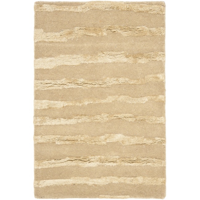 Handmade Soho Beige New Zealand Wool Rug (2 X 3)