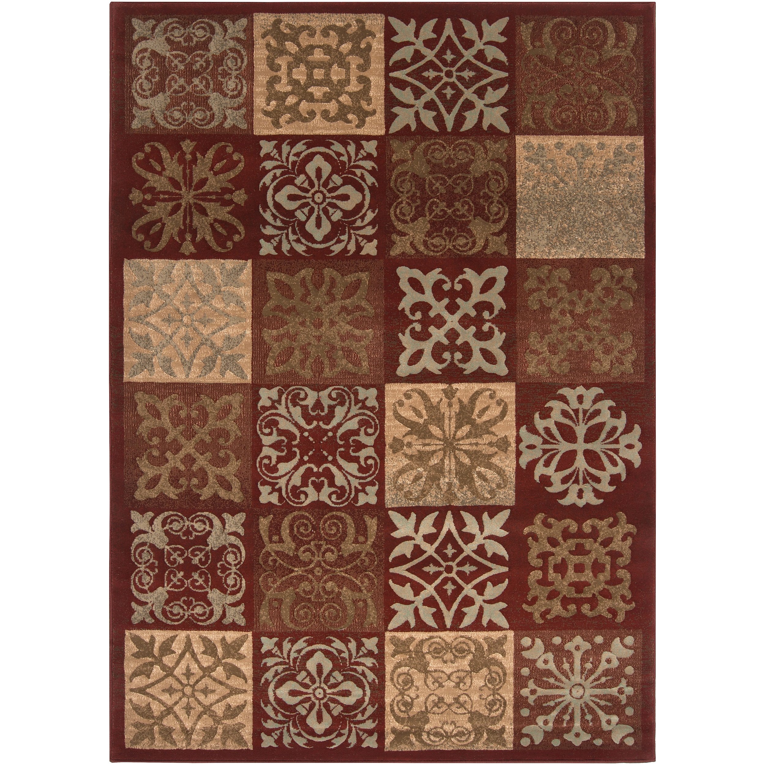 Woven Harmony Red Olefin Rug (53 X 76)