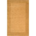 Hand-crafted Gold Tone-On-Tone Bordered Wool Fringe Area Rug - 9' x 13'