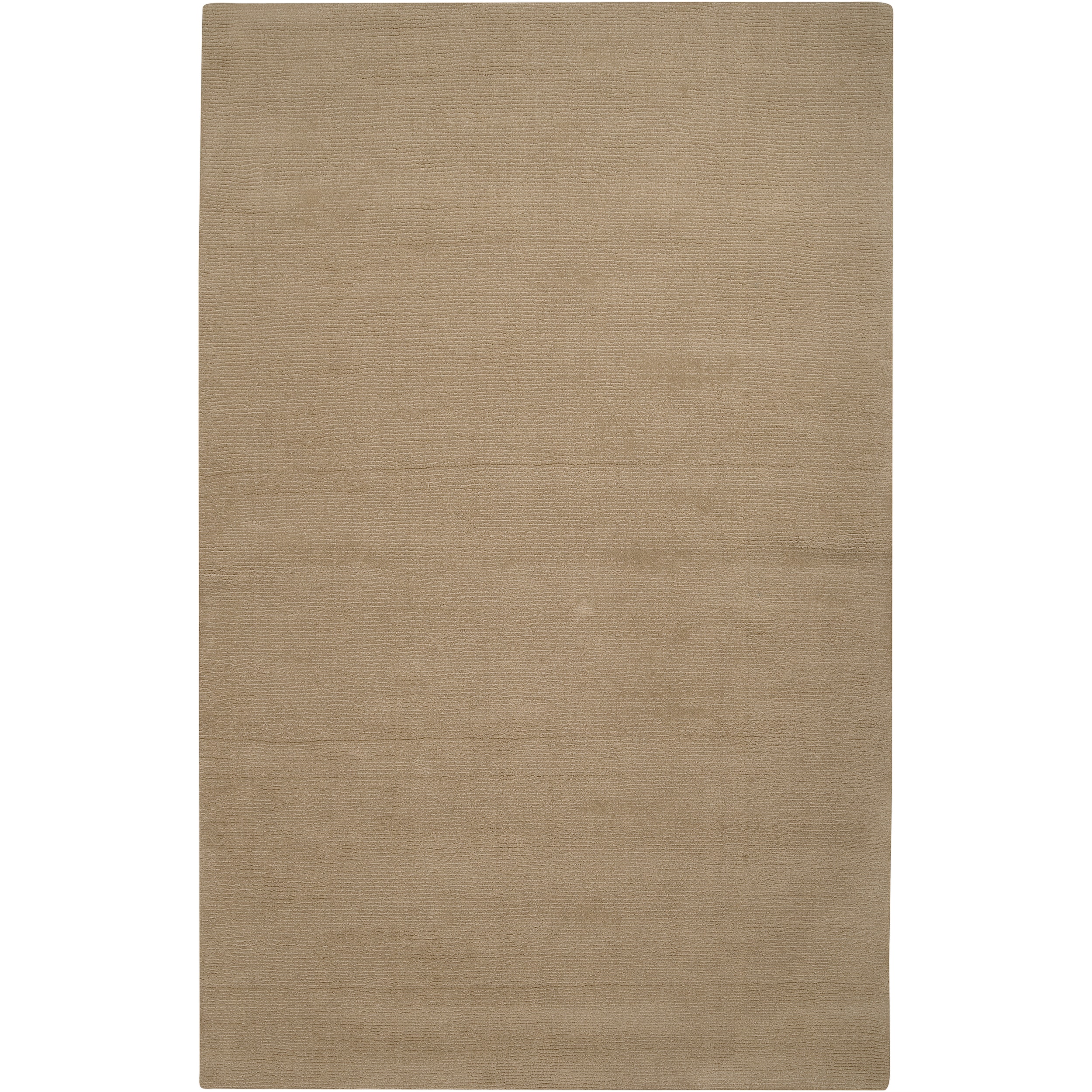 Hand crafted Beige Solid Casual Wool Callery Rug (76 X 96)