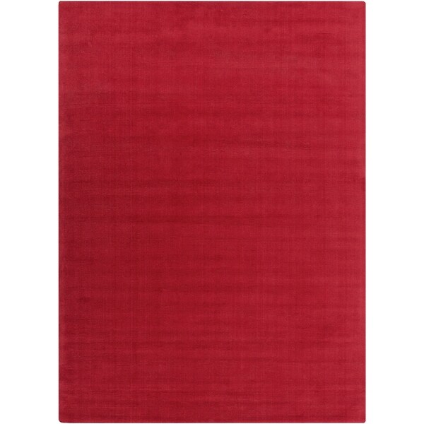 Hand-crafted Red Solid Casual Wool Osage Area Rug - 8' x 11'