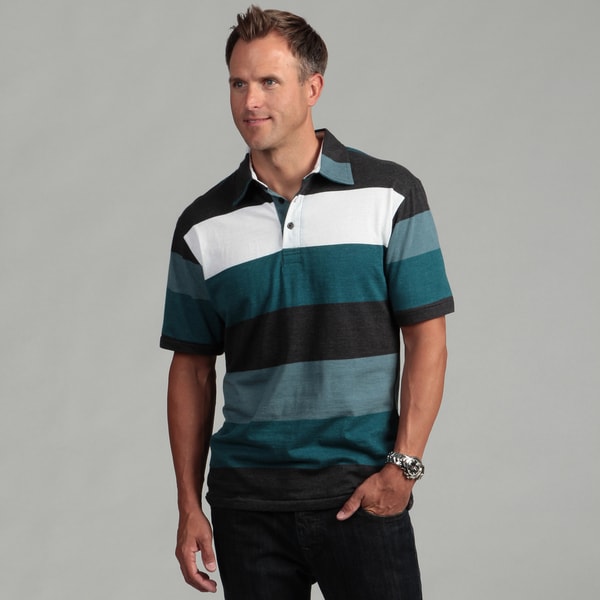 Burnside Men's Charcoal Stripe Polo Shirt Burnside Casual Shirts