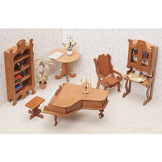 Shop Unfinished Wood Seven Piece Dollhouse Furniture Kit Library