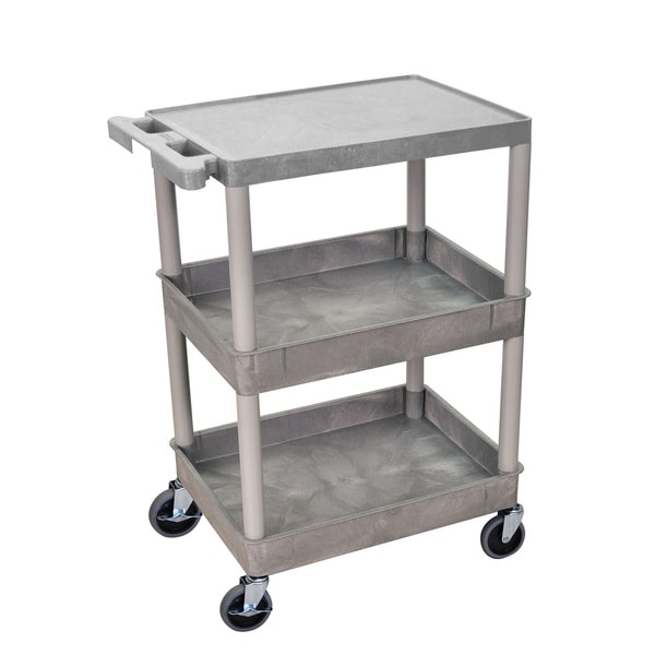 Luxor Gray Heavy-duty Plastic Utility Cart with Four ...