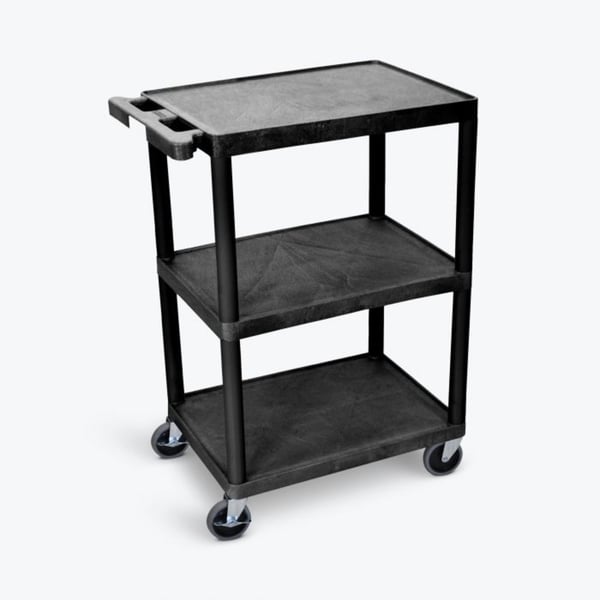 Luxor Black 3-Shelf Heavy-Duty Utility Cart. Opens flyout.