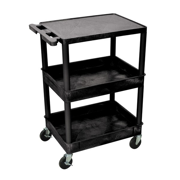 Luxor Two tub Heavy duty Plastic 300 pound capacity Utility Cart Luxor Stands & Carts
