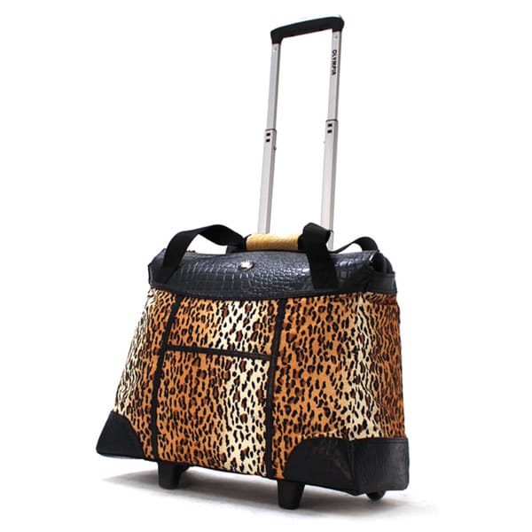 leopard rolling tote