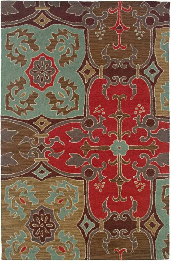 Hand tufted Sovereignty Beige Oriental Rug (5 X 8)