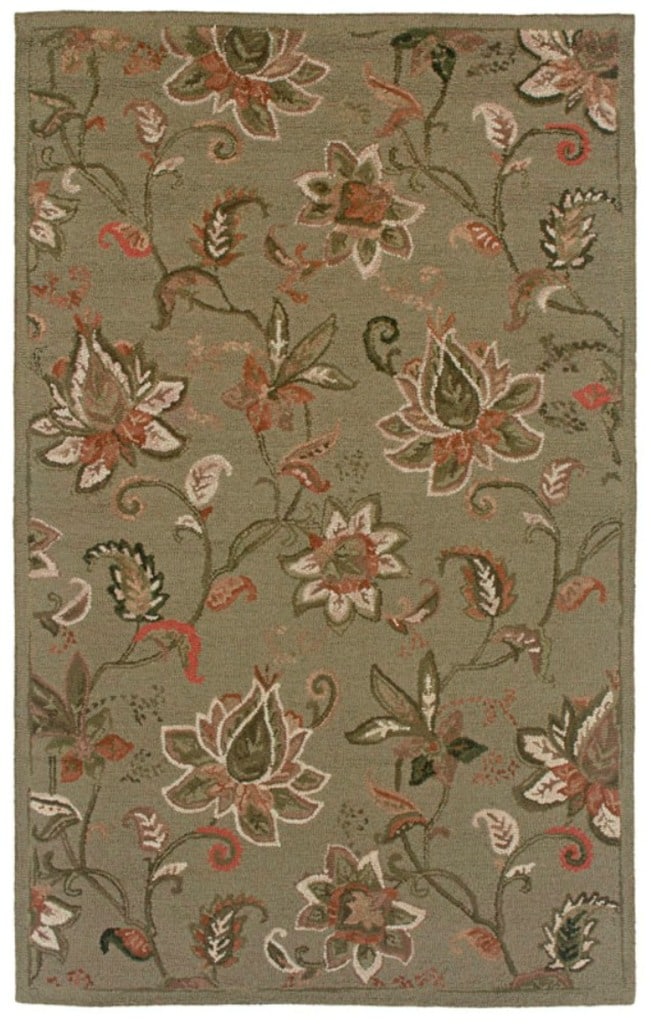 Hand tufted Sovereignty Green Floral Rug (8 X 10)
