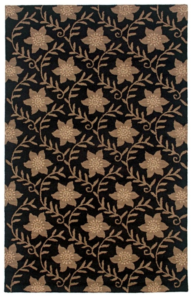 Hand tufted Sovereignty Floral Black Rug (8 X 10) (BlackPattern OrientalTip We recommend the use of a non skid pad to keep the rug in place on smooth surfaces.All rug sizes are approximate. Due to the difference of monitor colors, some rug colors may va