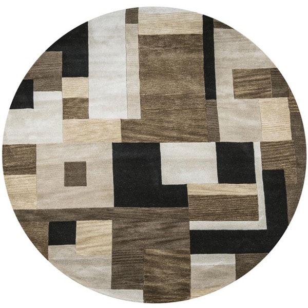 Hand-tufted Artisan Black Round Rug - 8' x 8'
