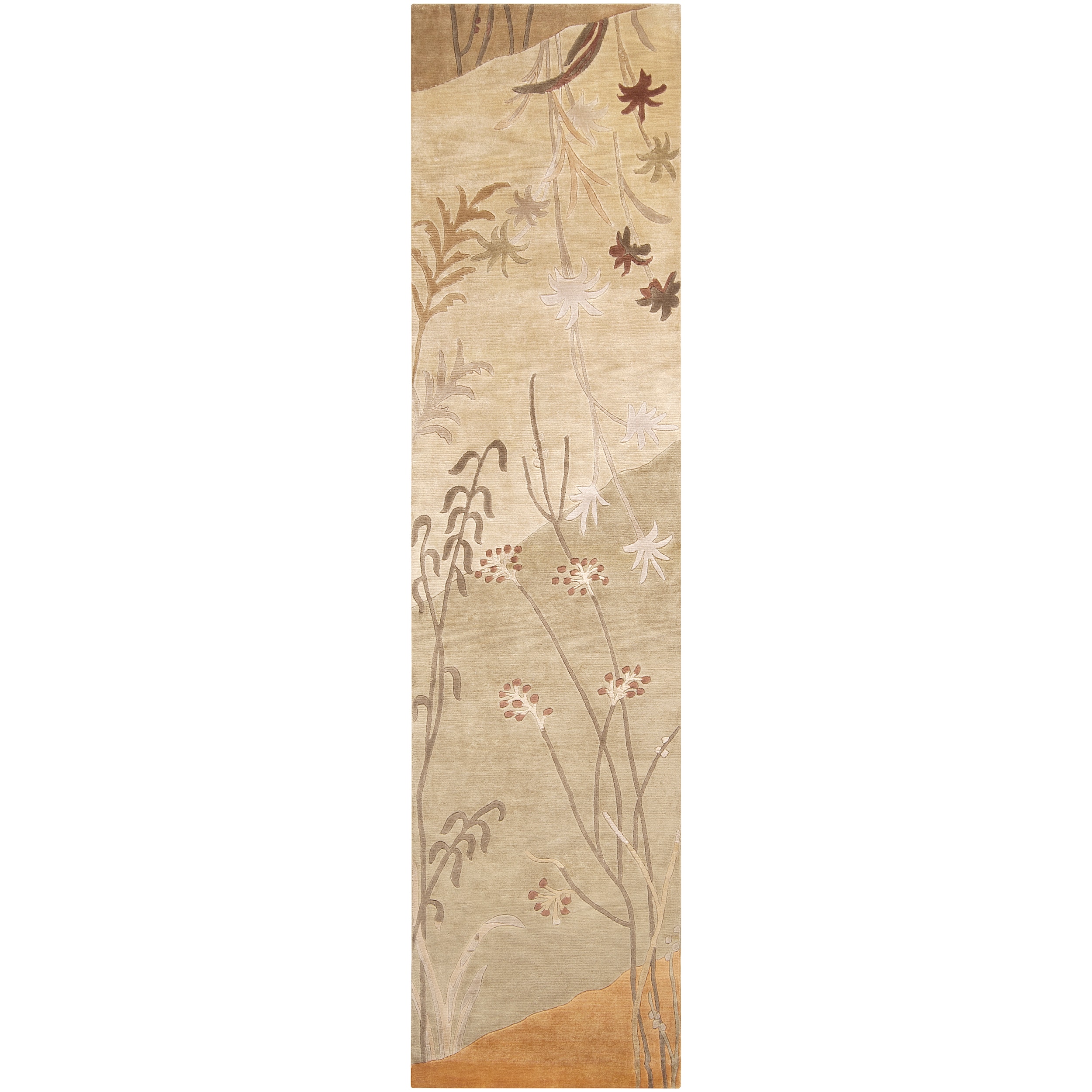 Hand knotted Chaves Tan Rug (26 X 10)