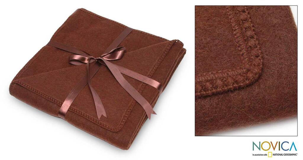 Alpaca Blend 'Nazca Brown' Blanket Twin-size (Peru)