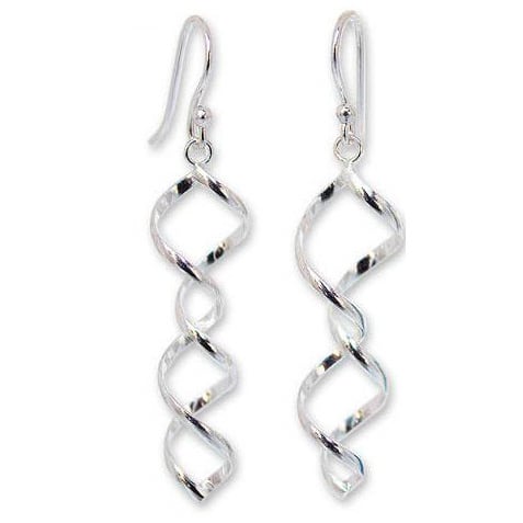 Handmade Sterling Silver 'Songkran Joy' Dangle Earrings (Thailand)
