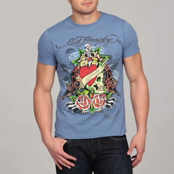 Ed Hardy Mens True Heart Collage Tee  ™ Shopping   Big