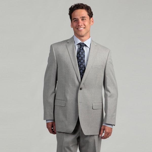 Shop Calvin Klein Men's Light Grey Wool Suit - Free Shipping Today ...