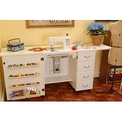 Shop Arrow Marilyn White Sewing Machine Cabinet With Airlift And