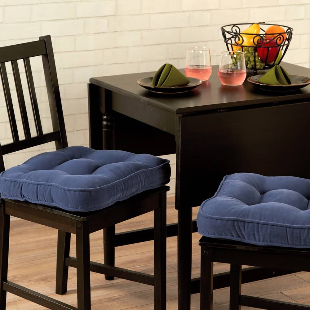 Hyatt Denim Indoor Reversible Microfiber Chair Pads (2-Pack)
