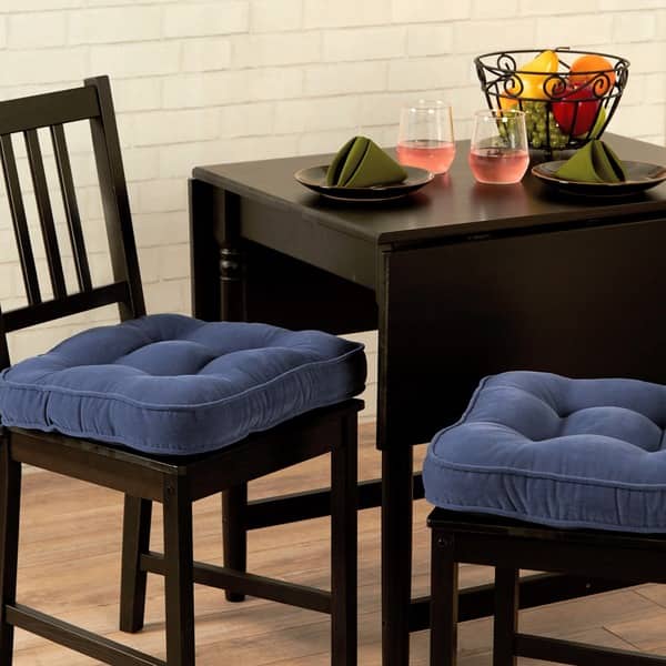 slide 2 of 6, Hyatt Denim Indoor Reversible Microfiber Chair Pads (2-Pack)