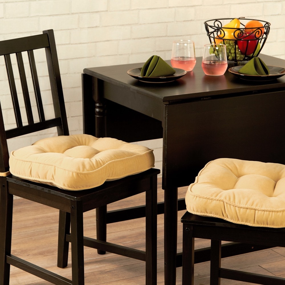 Hyatt Buttercream Indoor Reversible Microfiber Chair Pads (2-Pack)