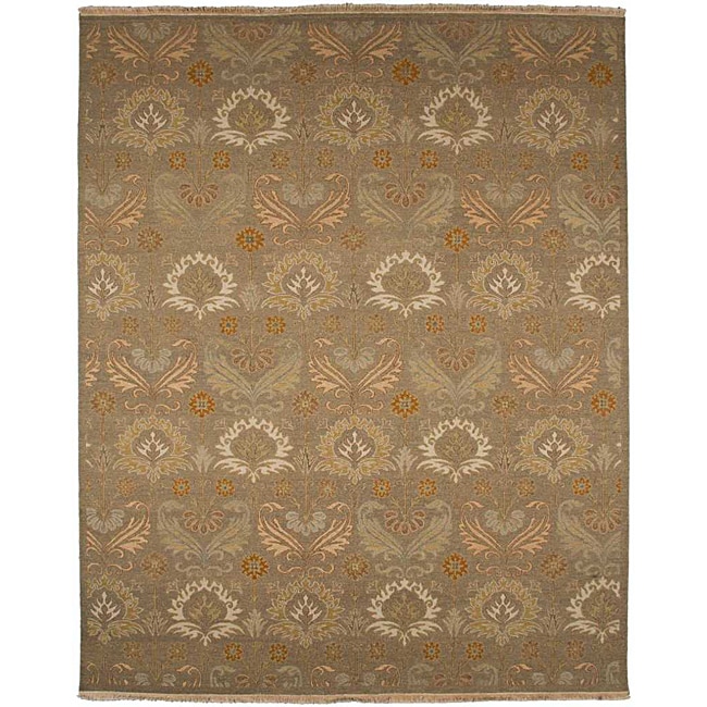 Hand knotted Ivory Wool Area Rug (8 X 10)