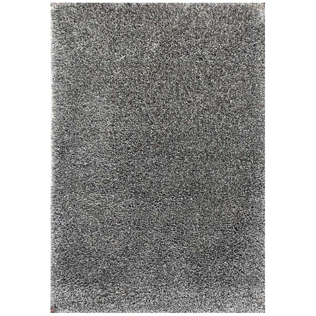 Handwoven Gray Wool blend Shag Area Rug (36 X 56)