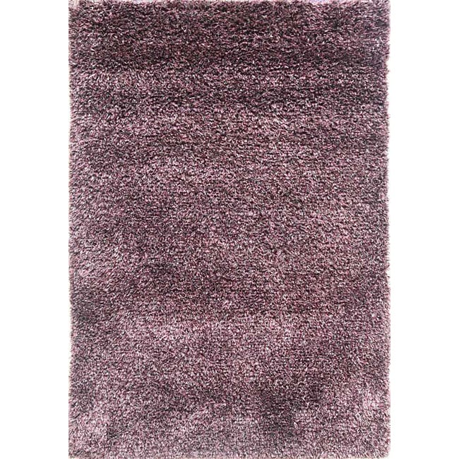 Hand woven Plum Wool blend Shag Rug (8 X 10)