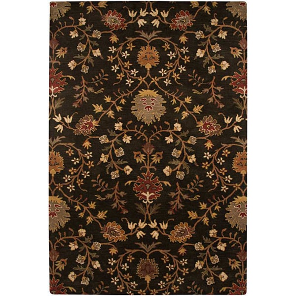 Hand tufted Brown Floral Wool Rug (2' x 3') JRCPL Accent Rugs