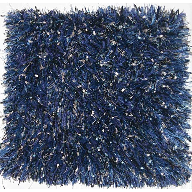 Hand woven Blue Shag Rug (2 X 3)