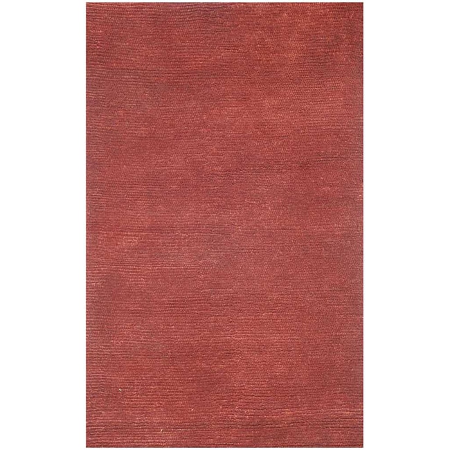 Hand woven Red Wool Area Rug (2 X 3)