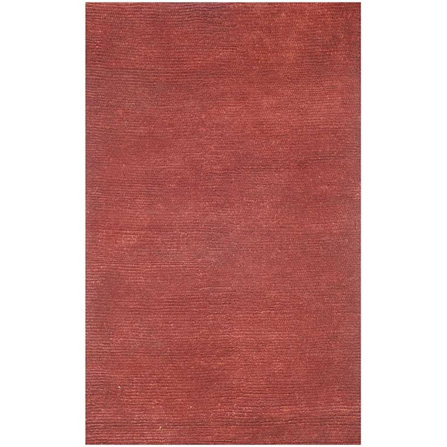 Hand woven Red Wool Area Rug (36 X 56)