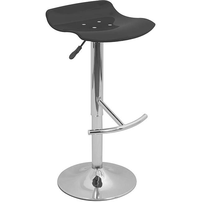 Wave Transparent Black Acrylic Adjustable Barstool