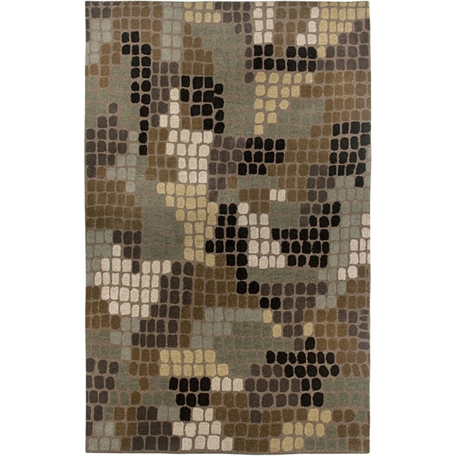 Hand tufted Hesiod Brown Wool blend Rug (8 X 10)